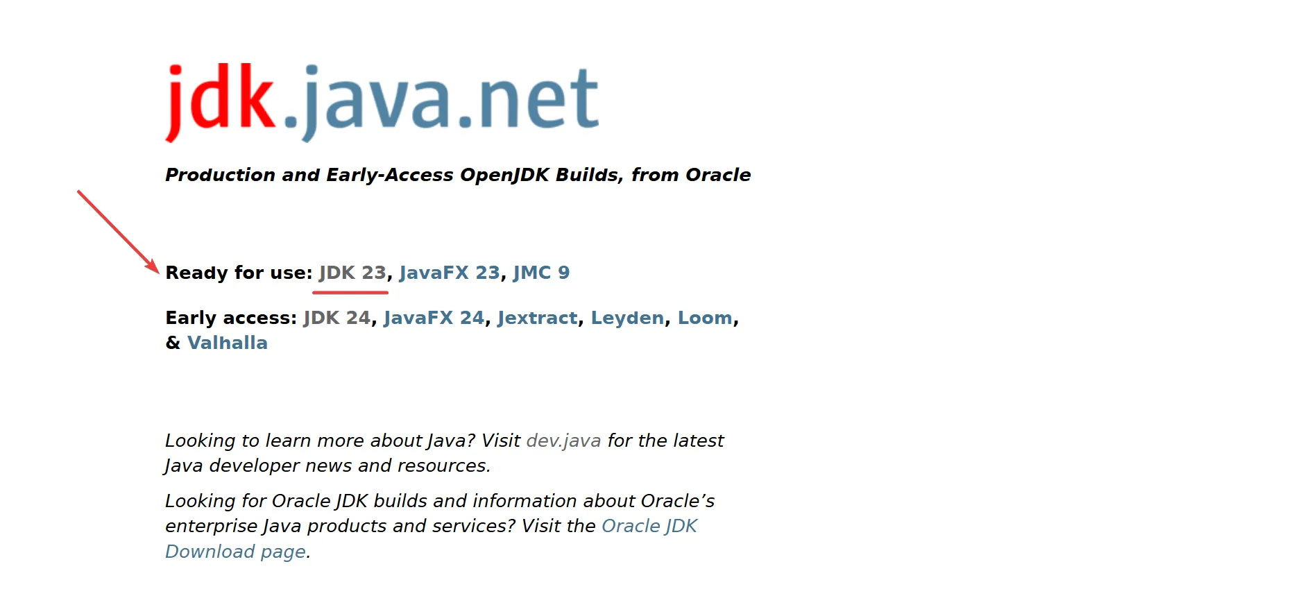 Sitio web OpenJDK