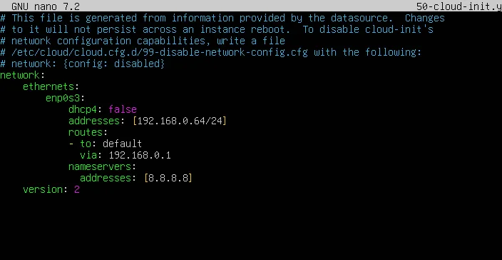 Configuración de IP estática