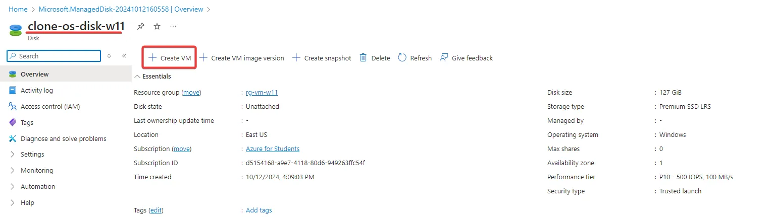 Crear VM