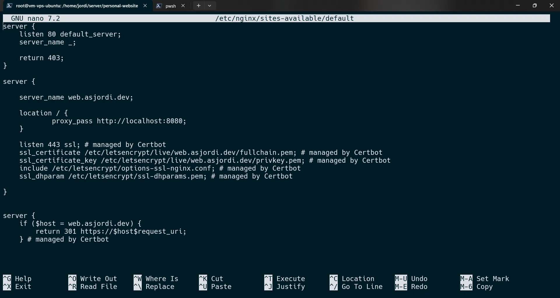 Configuración de nginx SSL